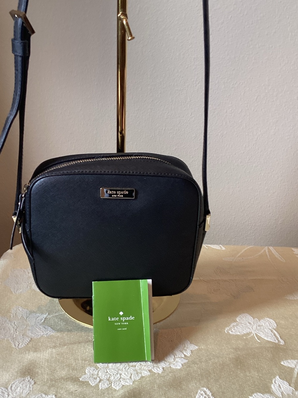 Kate Spade New York Newbury Lane Leather Black Crossbody Camera Bag-Flawless